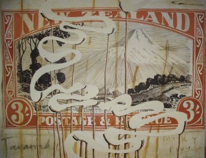 'Taranaki Milky River', oil on canvas, 1140 x980mm, 2009
