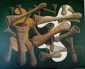 'Landscape of nets and inlets' 1110 x 1370mm. M Wooller